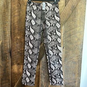 Urban Outfitters Maia snake print high waisted pants double snap size 4
